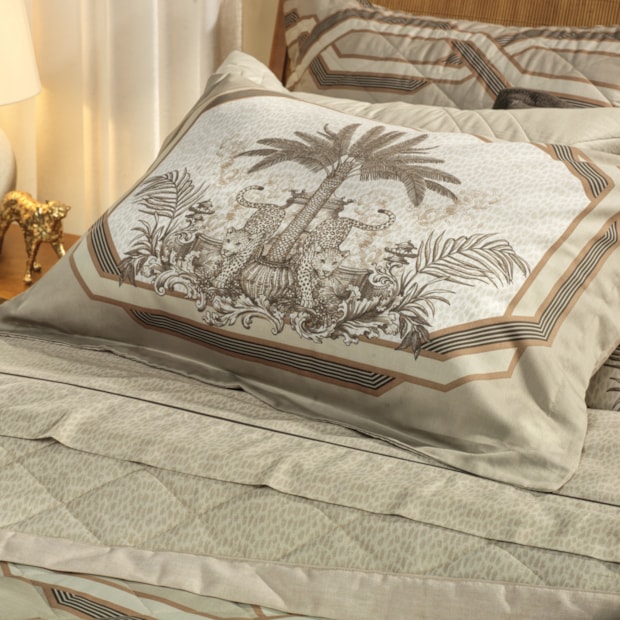 Jogo de Cama King Size Karsten Nala 100% Algodão Egípcio Fio Penteado Cetim 300 Fios (4 Peças)