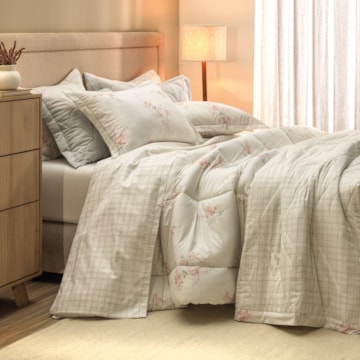 Jogo de Cama King Size Karsten Tarsila 100% Algodão Fio Penteado Percal 200 Fios (4 Peças)