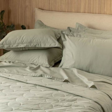 Jogo de Cama King Size Karsten Tom 100% Algodão Fio Penteado Percal 200 Fios (4 Peças)