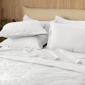 Jogo de Cama King Size Karsten Tom 100% Algodão Fio Penteado Percal 200 Fios (4 Peças)