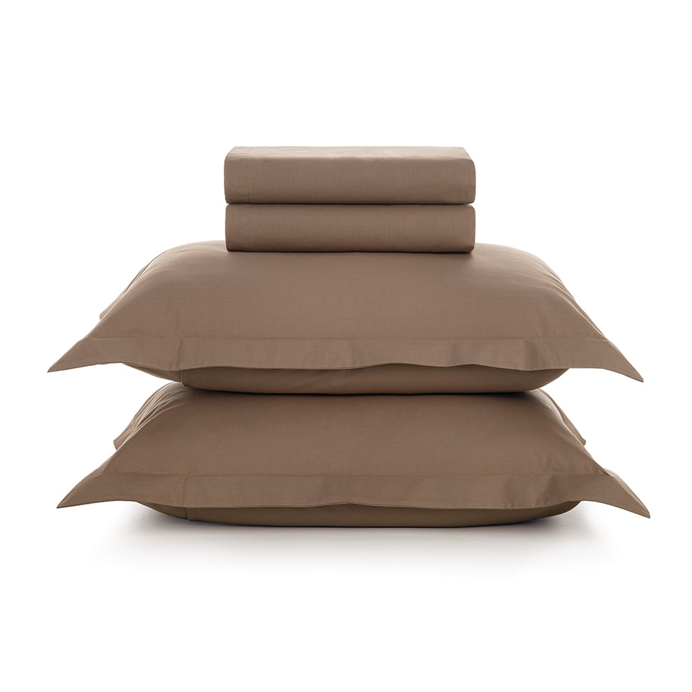 Jogo de Cama King Size Karsten Tom 100% Algodão Fio Penteado Percal 200 Fios (4 Peças)