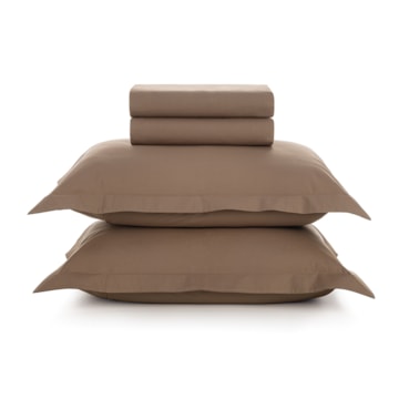 Jogo de Cama King Size Karsten Tom 100% Algodão Fio Penteado Percal 200 Fios (4 Peças)