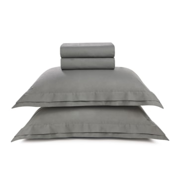 Jogo de Cama King Size Trussardi Novoli 100% Algodão Percal 200 Fios (4 Peças)