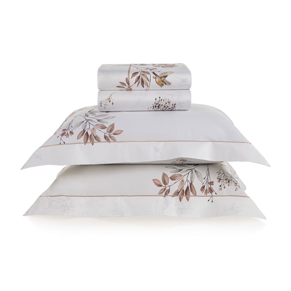 Jogo de Cama King Size Trussardi Savello 100% Algodão Egípcio Cetim 300 Fios (4 Peças)