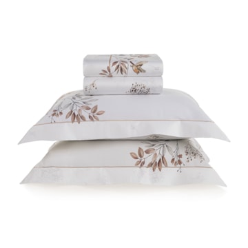 Jogo de Cama King Size Trussardi Savello 100% Algodão Egípcio Cetim 300 Fios (4 Peças)