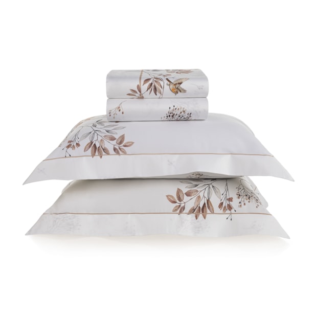 Jogo de Cama King Size Trussardi Savello 100% Algodão Egípcio Cetim 300 Fios (4 Peças)