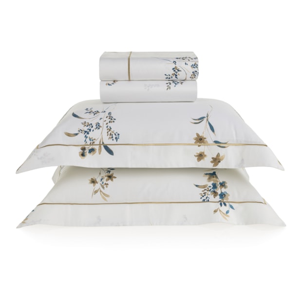 Jogo de Cama King Size Trussardi Sciarra 100% Algodão Cetim 200 Fios (4 Peças)