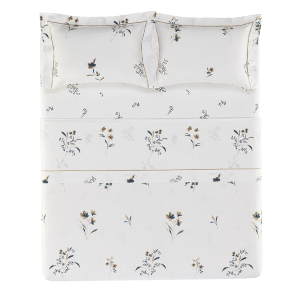 Jogo de Cama King Size Trussardi Sciarra 100% Algodão Cetim 200 Fios (4 Peças)