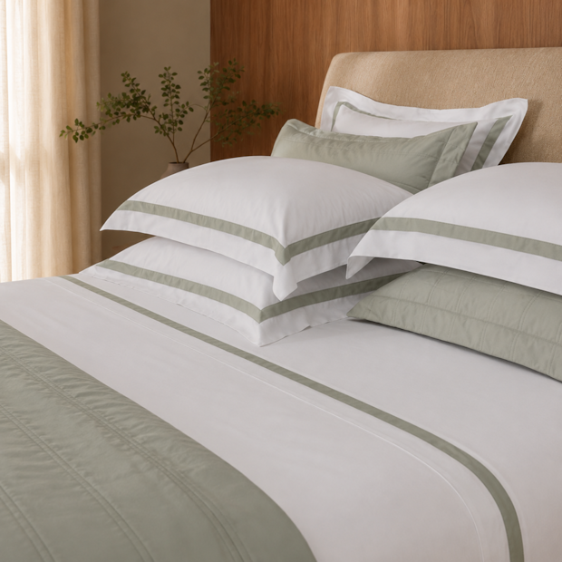 Jogo de Cama King Size Trussardi Vercelli 100% Algodão Egípcio Cetim 300 Fios (4 Peças)
