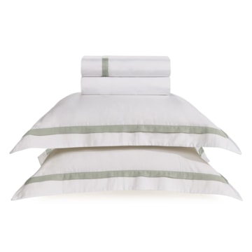 Jogo de Cama King Size Trussardi Vercelli 100% Algodão Egípcio Cetim 300 Fios (4 Peças)