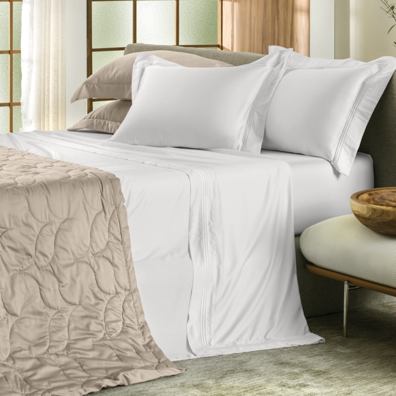 Jogo de Cama Queen Altenburg Essenza Bordado 100% Bambu 300 Fios (4 Pe