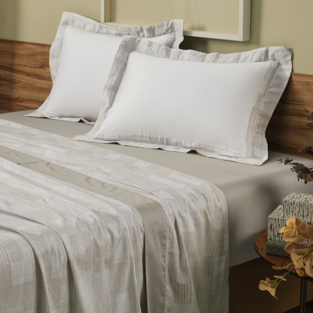 Jogo de Cama Queen Altenburg Sublime Padronê 100% Algodão Cetim 300 Fios (4 Peças)