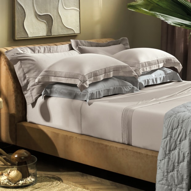 Jogo de Cama Queen Altenburg Unitá Bordado 100% Bambu 300 Fios (4 Peças)