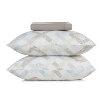 Jogo de Cama Queen Altenburg Vichy Toque Acetinado (3 Peças)