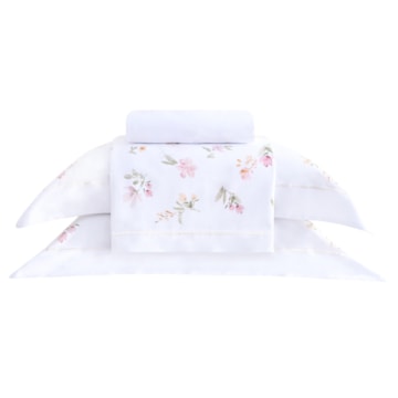 Jogo de Cama Queen Buddemeyer Bud Vision Flora 100% Algodão Fio Penteado Cetim 300 Fios (4 Peças)
