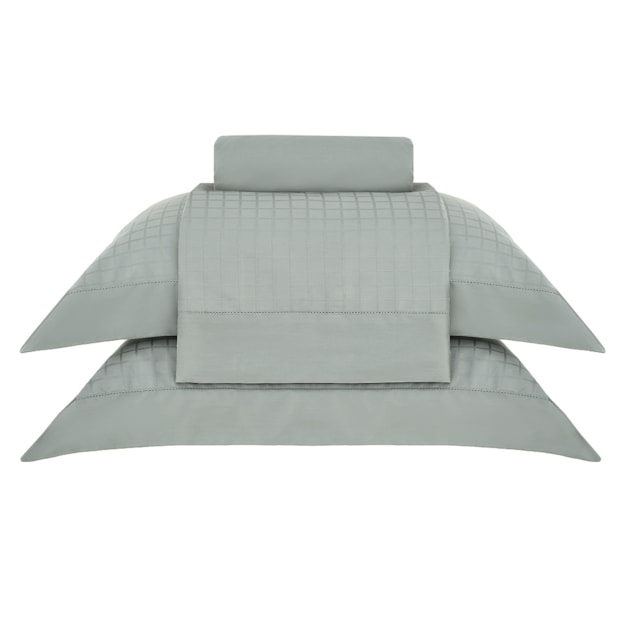 Jogo de Cama Queen Buddemeyer Damask Square 100% Algodão Cetim 300 Fios (4 Peças)