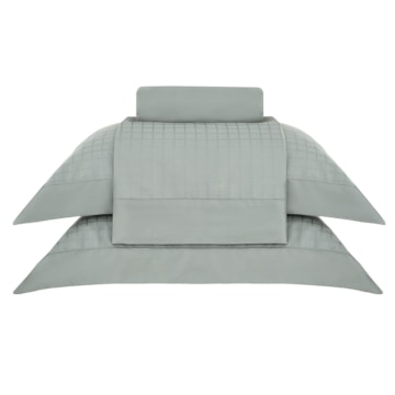 Jogo de Cama Queen Buddemeyer Damask Square 100% Algodão Cetim 300 Fios (4 Peças)