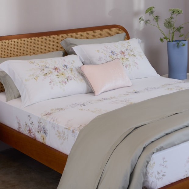 Jogo de Cama Queen Buddemeyer Luxus Catalina 100% Algodão Fio Penteado Cetim 400 Fios (4 Peças)