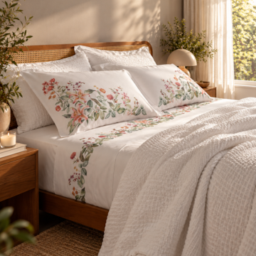 Jogo de Cama Queen Buddemeyer Luxus Fiorella 100% Algodão Fio Penteado 400 Fios (4 Peças)