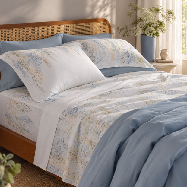 Jogo de Cama Queen Buddemeyer Luxus Lila 100% Algodão Fio Penteado 400 Fios (4 Peças)