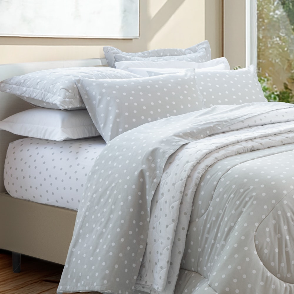 Jogo de Cama Queen Kacyumara Casa K New Innovi Poá Nick 100% Algodão Percal 180 Fios (4 Peças)