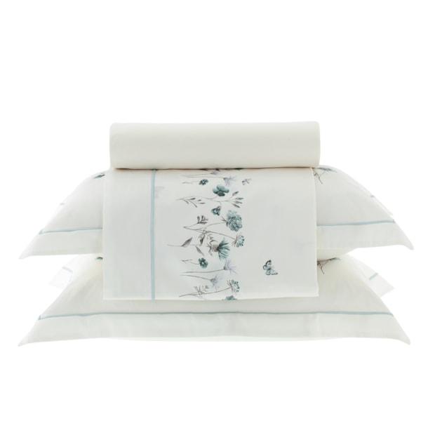 Jogo de Cama Queen Kacyumara Casa K Niel 100% Algodão Egípcio Cetim 300 Fios (4 Peças)