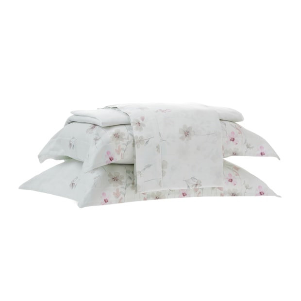 Jogo de Cama Queen Kacyumara Casa K Satinée Massily 100% Algodão Egípcio Cetim 300 Fios (4 Peças)
