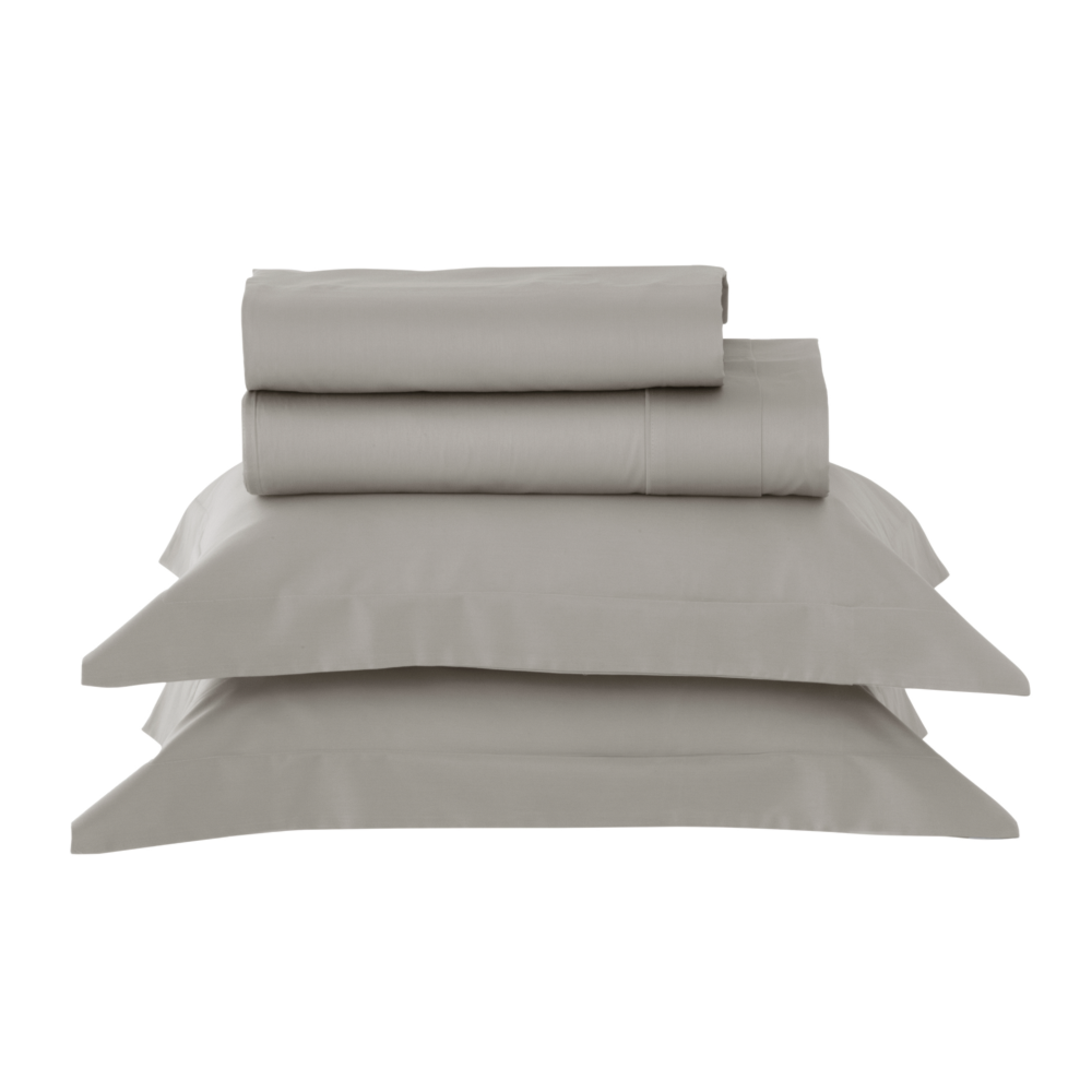 Jogo de Cama Queen Kacyumara Casa K Satinée Tinto 100% Algodão Egípcio Percal 300 Fios (4 Peças)