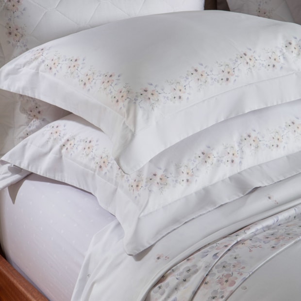 Jogo de Cama Queen Kacyumara Casa K Vida Bela Bizeli 100% Algodão Egípcio Percal 200 Fios (4 Peças)