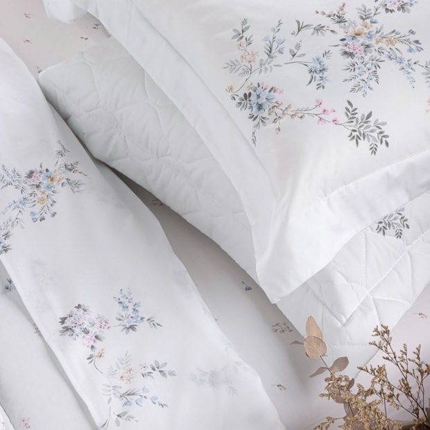 Jogo de Cama Queen Kacyumara Casa K Vida Bela Marceli 100% Algodão Egípcio Percal 200 Fios (4 Peças)