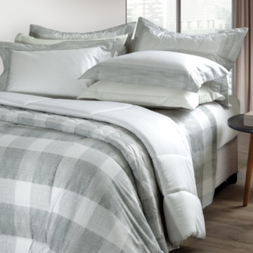 Jogo de Cama Queen Kacyumara Casa K Vida Bela Tafet 100% Algodão Egípcio Percal 200 Fios (4 Peças)