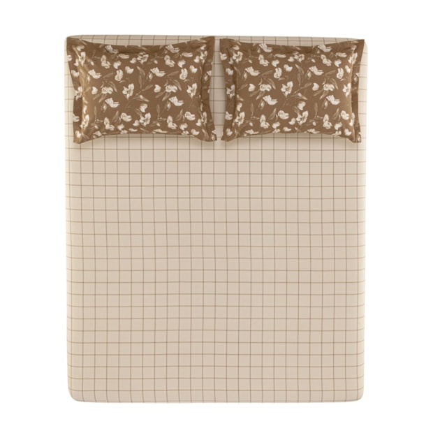 Jogo de Cama Queen Karsten Anabel 100% Algodão Fio Penteado Percal 200 Fios (3 Peças)