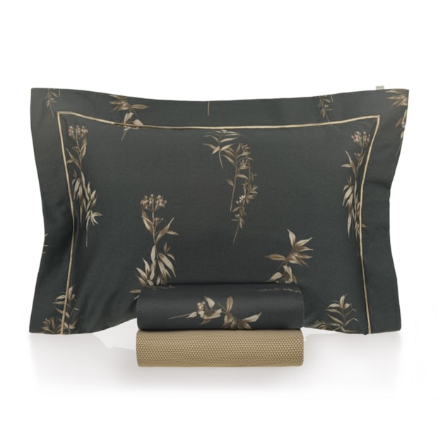 Jogo de Cama Queen Karsten Ávila 100% Algodão Egípcio Fio Penteado Cetim 300 Fios (4 Peças)