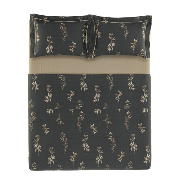 Jogo de Cama Queen Karsten Ávila 100% Algodão Egípcio Fio Penteado Cetim 300 Fios (4 Peças)