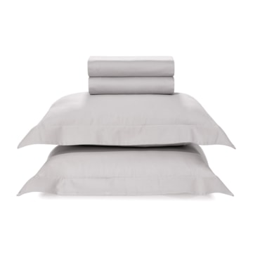 Jogo de Cama Queen Karsten Bossa 100% Algodão Egípcio Fio Penteado Cetim 300 Fios (4 Peças)
