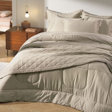 Jogo de Cama Queen Karsten Bossa 100% Algodão Egípcio Fio Penteado Cetim 300 Fios (4 Peças)