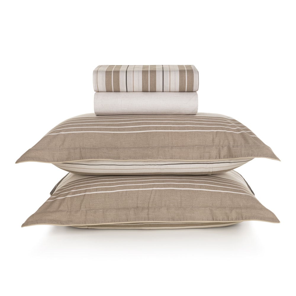 Jogo de Cama Queen Karsten Damier 100% Algodão Fio Penteado Percal 200 Fios (4 Peças)