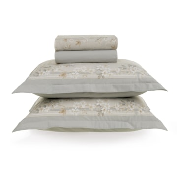 Jogo de Cama Queen Karsten Dandara 100% Algodão Fio Penteado Percal 200 Fios (4 Peças)