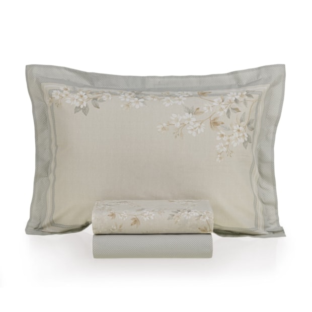 Jogo de Cama Queen Karsten Dandara 100% Algodão Fio Penteado Percal 200 Fios (4 Peças)