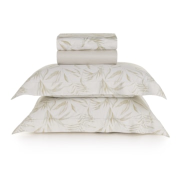 Jogo de Cama Queen Karsten Dimitri 100% Algodão Egípcio Fio Penteado Cetim 300 Fios (4 Peças)