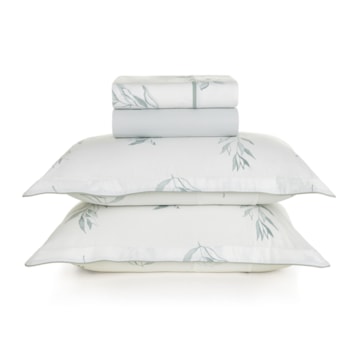 Jogo de Cama Queen Karsten Lacerda 100% Algodão Fio Penteado Percal 200 Fios (4 Peças)