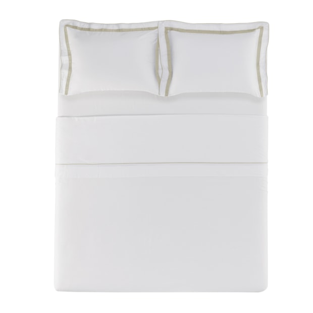 Jogo de Cama Queen Karsten Lara 100% Algodão Egípcio Fio Penteado Cetim 300 Fios (4 Peças)