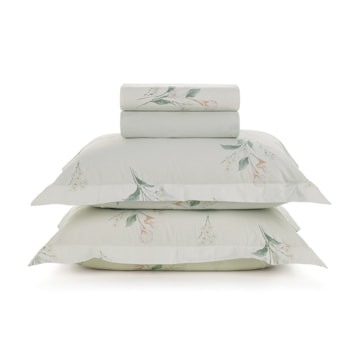 Jogo de Cama Queen Karsten Lydia 100% Algodão Fio Penteado Percal 200 Fios (4 Peças)