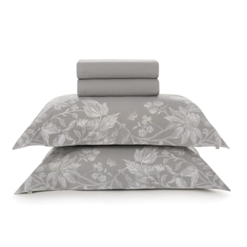 Jogo de Cama Queen Karsten Morgan 100% Algodão Fio Penteado Percal 200 Fios (4 Peças)