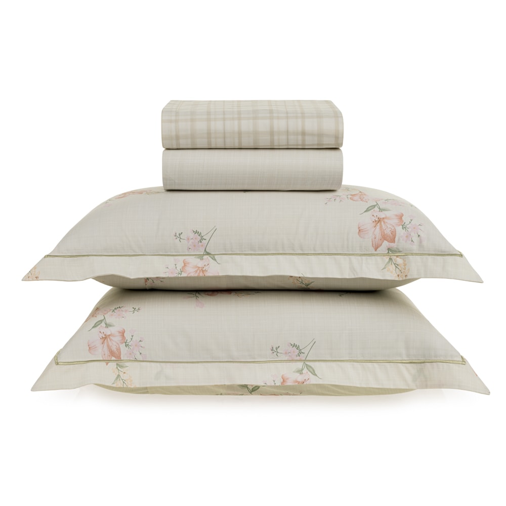 Jogo de Cama Queen Karsten Tarsila 100% Algodão Fio Penteado Percal 200 Fios (4 Peças)