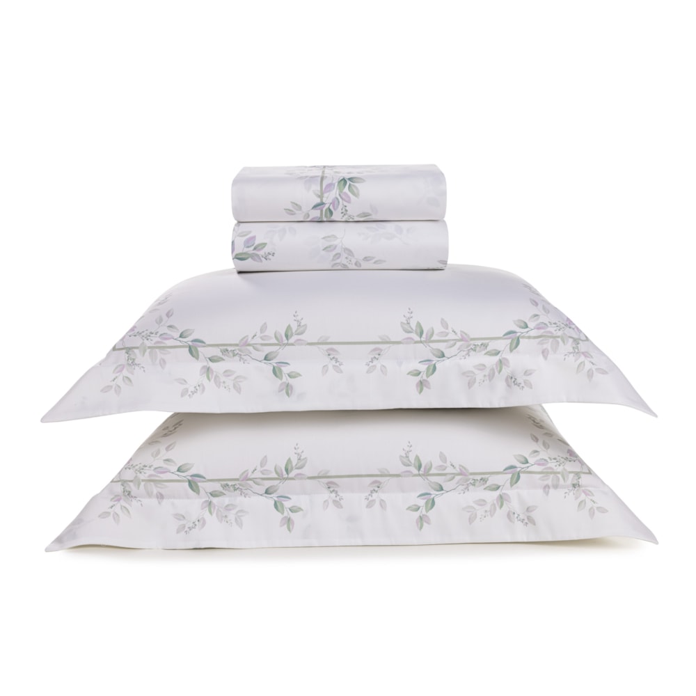 Jogo de Cama Queen Trussardi Botticelli 100% Algodão Egípcio Cetim 300 Fios (4 Peças)