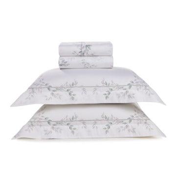 Jogo de Cama Queen Trussardi Botticelli 100% Algodão Egípcio Cetim 300 Fios (4 Peças)