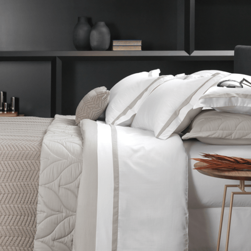 Jogo de Cama Queen Trussardi Vercelli 100% Algodão Cetim 300 Fios (4 P