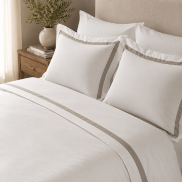 Jogo de Cama Queen Trussardi Vercelli 100% Algodão Cetim 300 Fios (4 Peças)