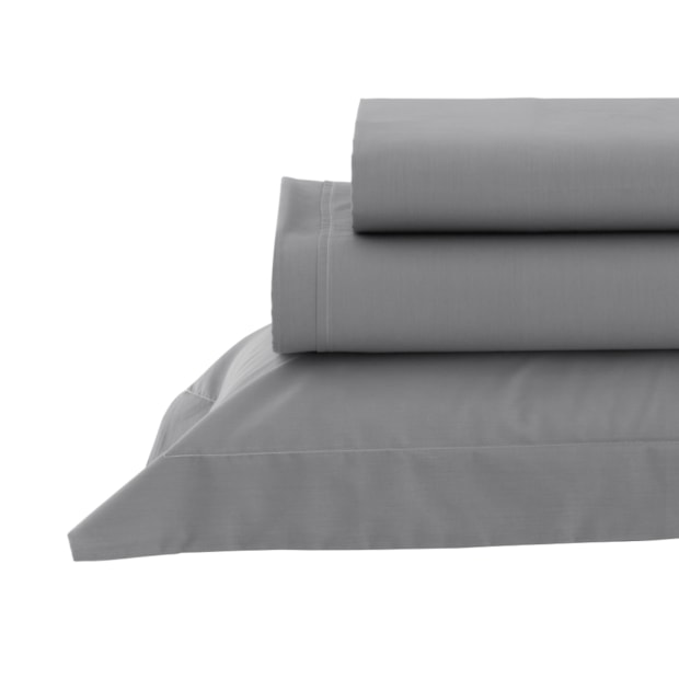 Jogo de Cama Solteiro 1,10m (Viúva) Kacyumara Casa K Vida Bela Liso 100% Algodão Egípcio Percal 200 Fios (3 Peças)
